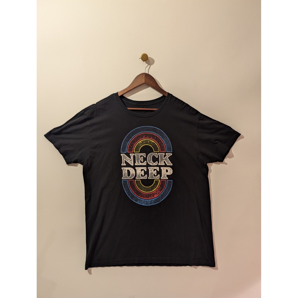 Neck Deep Graphic T-Shirt Mens XL Black Excellent Short Sleeve Pop Punk Band Tee